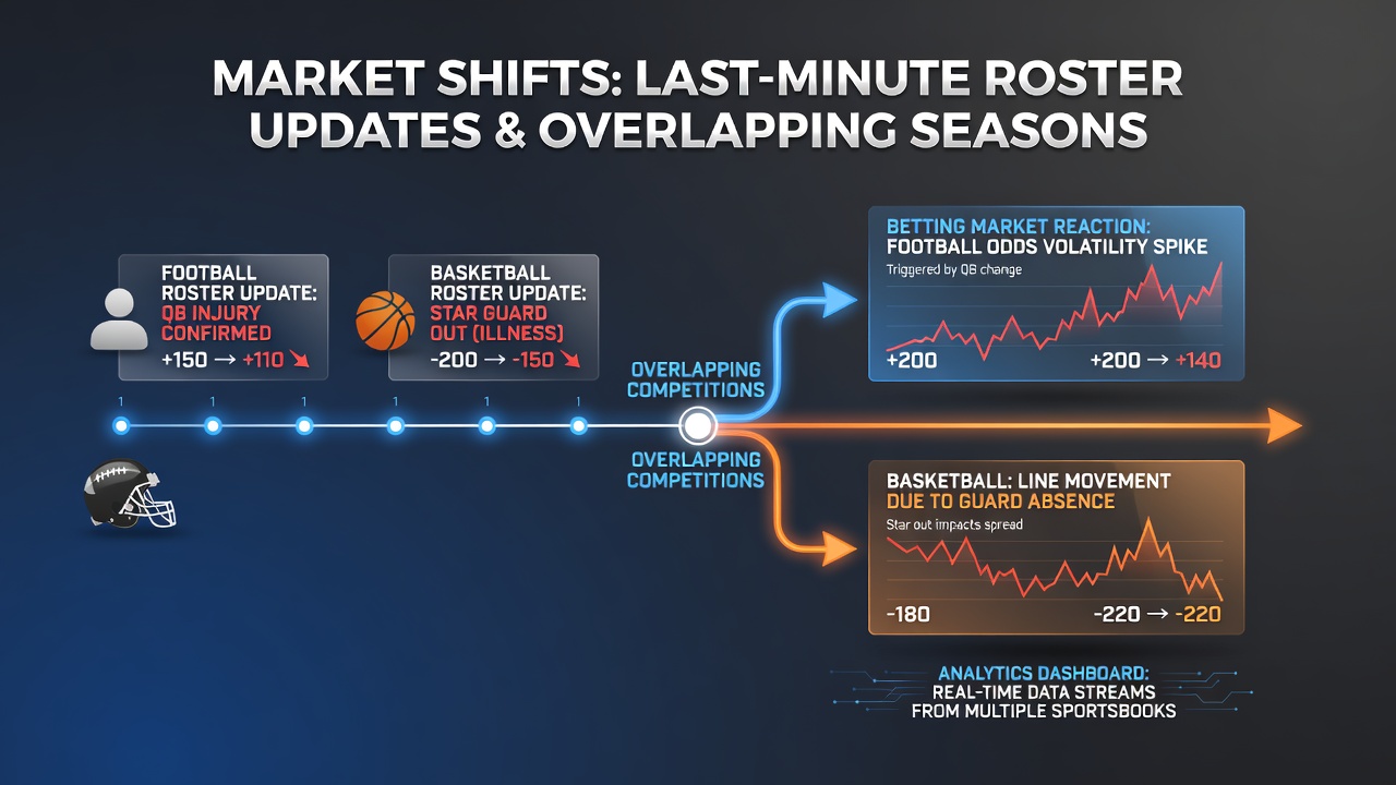 Shifts in Betting Markets Triggered by Last-Minute Roster Updates During Overlapping Football and Basketball Competitions