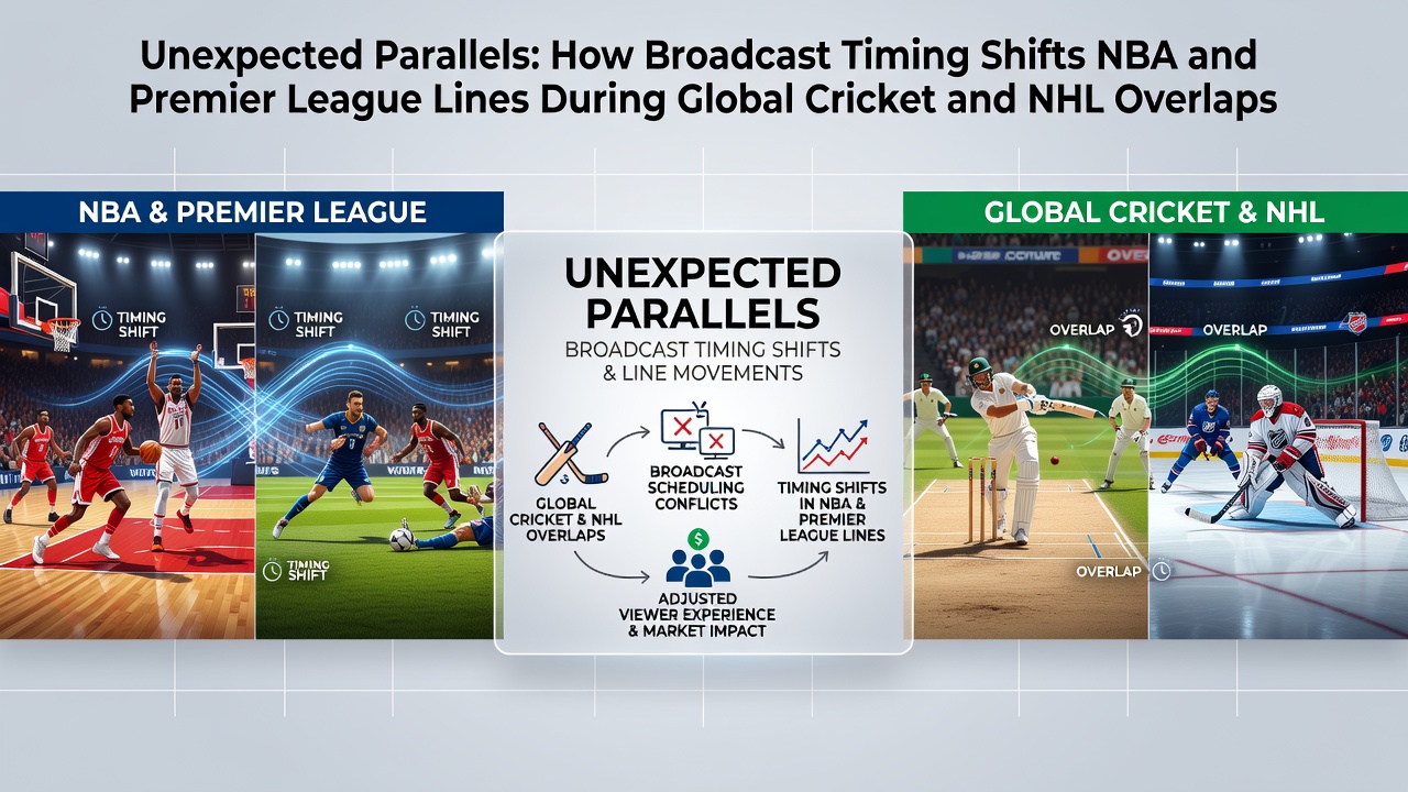Broadcast timing overlaps affecting NBA and Premier League betting markets during cricket and NHL events